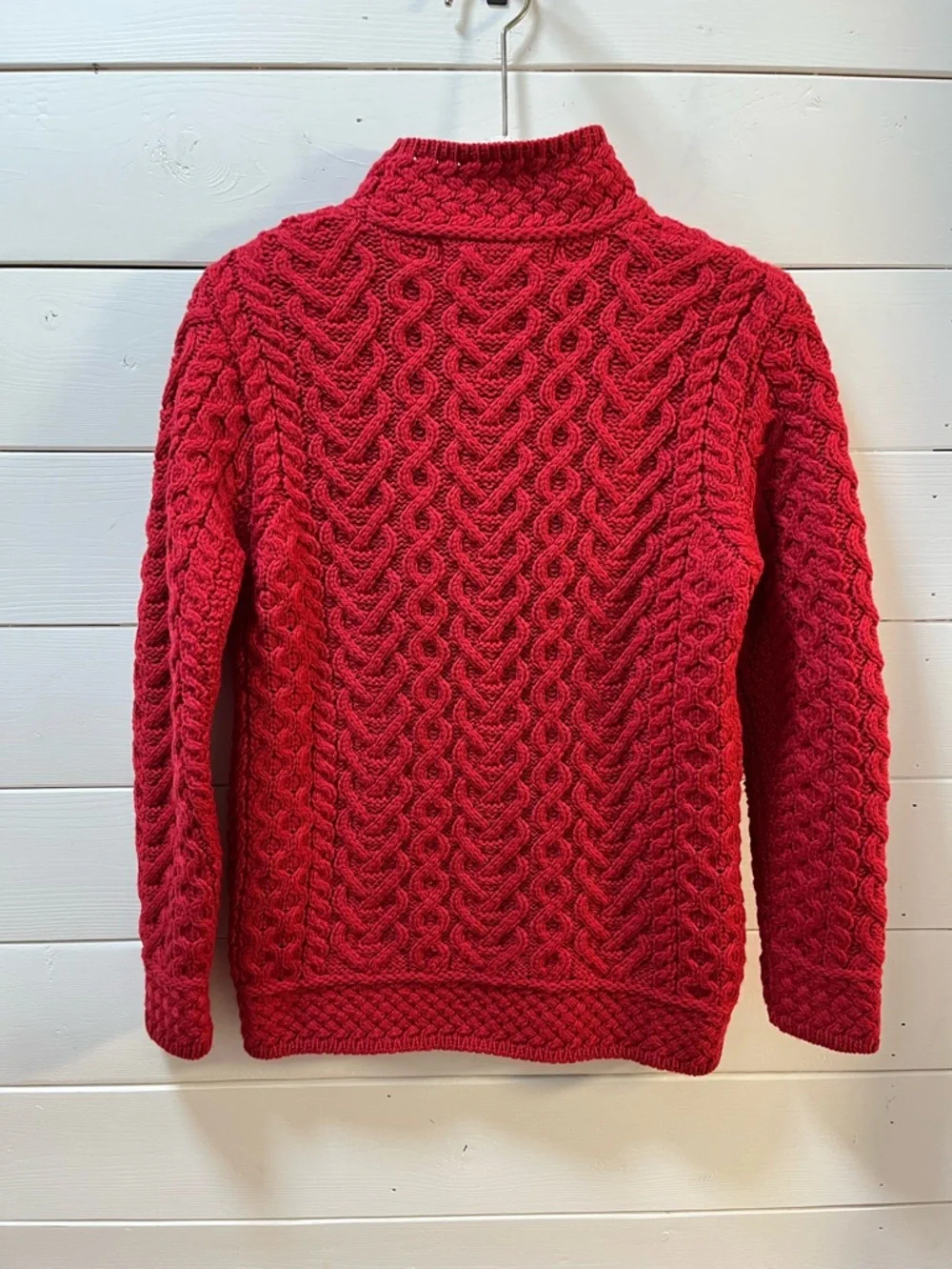 ARAN MÓR Red Cable Knit Sweater Size S - Picture 8 of 11